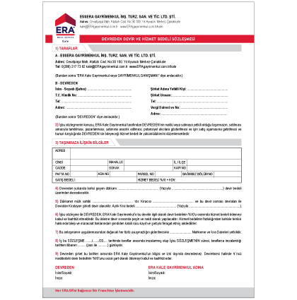 ERA Devir Aracılık Sözlesmesi