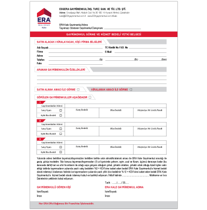 ERA Gayrimenkul Görme ve Hizmet-Bedeli
