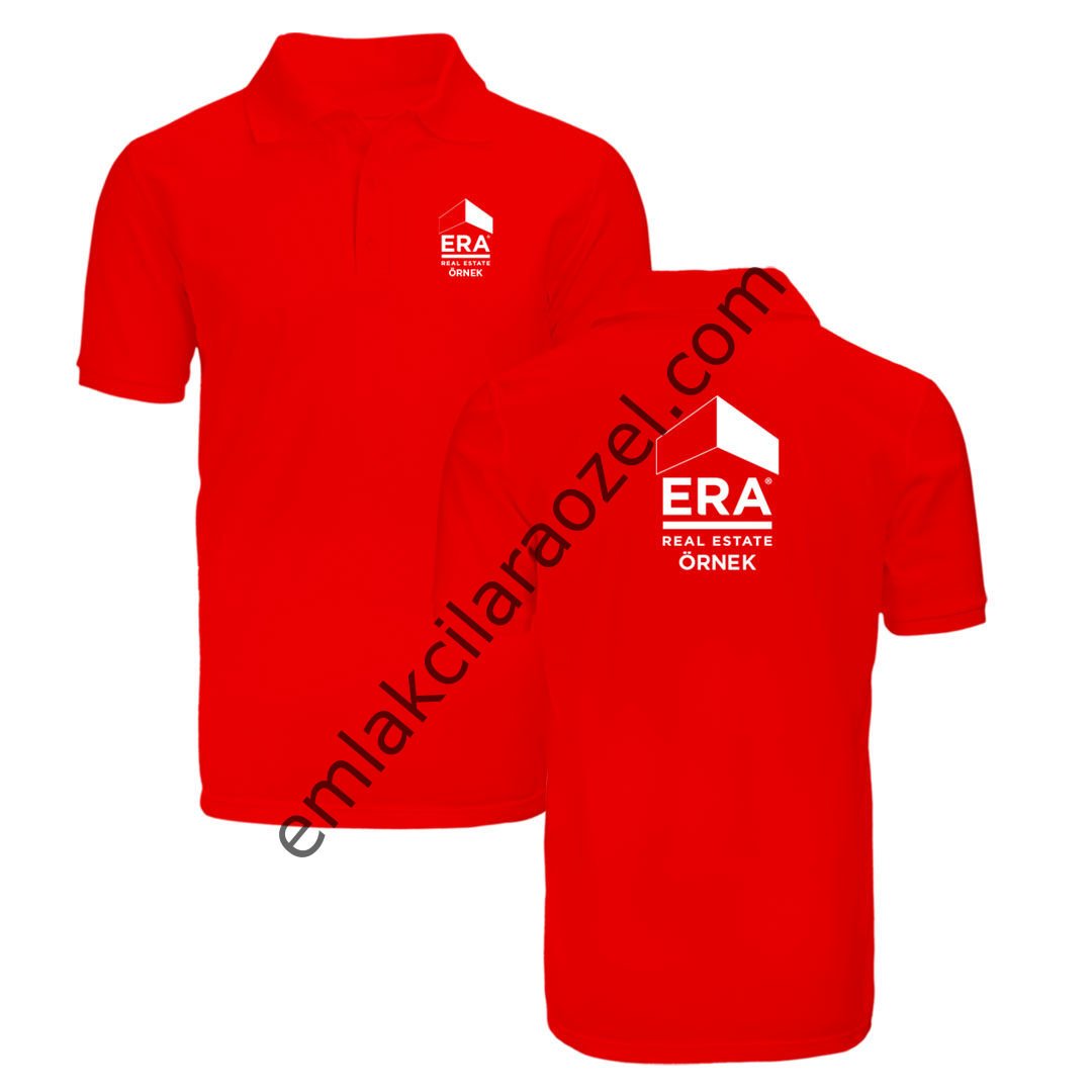 Ofis İsmine Özel Nakış İşlemeli Polo Yaka T-Shirt Kırmızı (Minumum 20 Adet Sipariş Alınır)