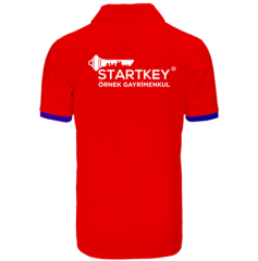 Ofis İsmine Özel Nakışlı Polo Yaka Tişört Kırmızı (Minunum 15 Adet)