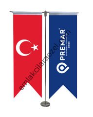 2'li Kırlangıç Masa Bayrağı (Minumum 6 Adet)