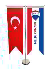 2'li Kırlangıç Masa Bayrağı (Minumum 6 Adet)