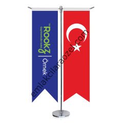 İkili Kırlangıç Masa Bayrağı (Minumum 6 Adet)