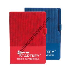 Termo Deri Kalem Tutucu Tarihsiz Defter - 15 x 21 cm