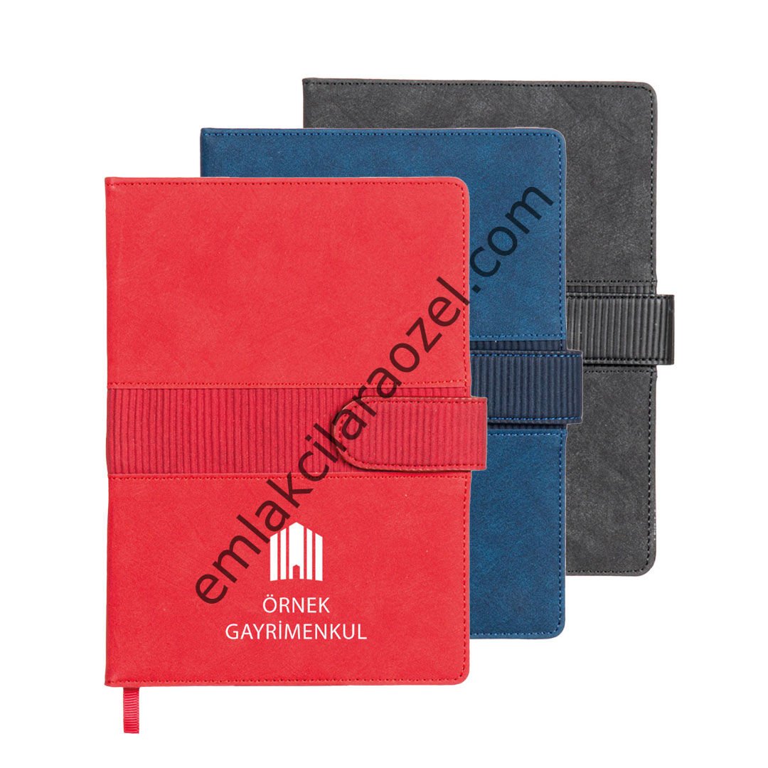 Termo Deri Karton Kılıflı Kalem Tutucu Tarihsiz Defter - 15 x 21 cm