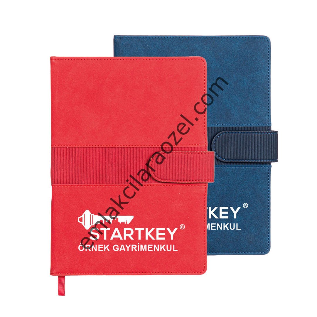 Termo Deri Karton Kılıflı Kalem Tutucu Tarihsiz Defter - 15 x 21 cm