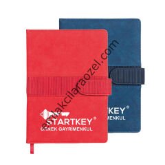 Termo Deri Karton Kılıflı Kalem Tutucu Tarihsiz Defter - 15 x 21 cm