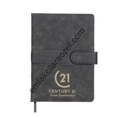 Termo Deri Karton Kılıflı Kalem Tutucu Tarihsiz Defter - 15 x 21 cm