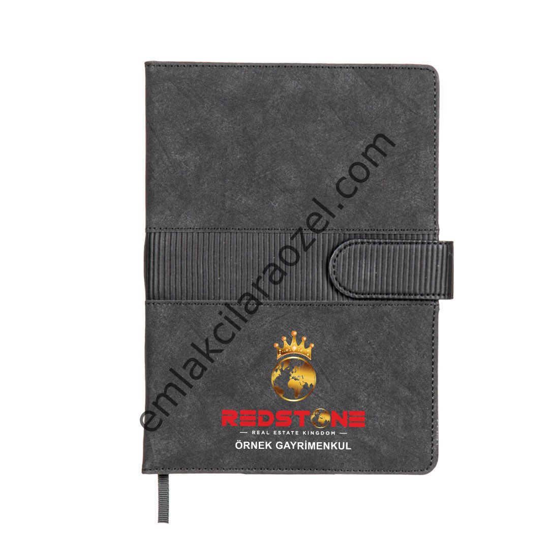 Termo Deri Karton Kılıflı Kalem Tutucu Tarihsiz Defter - 15 x 21 cm