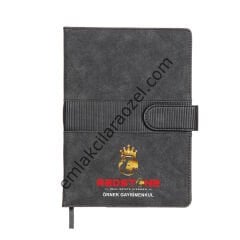 Termo Deri Karton Kılıflı Kalem Tutucu Tarihsiz Defter - 15 x 21 cm
