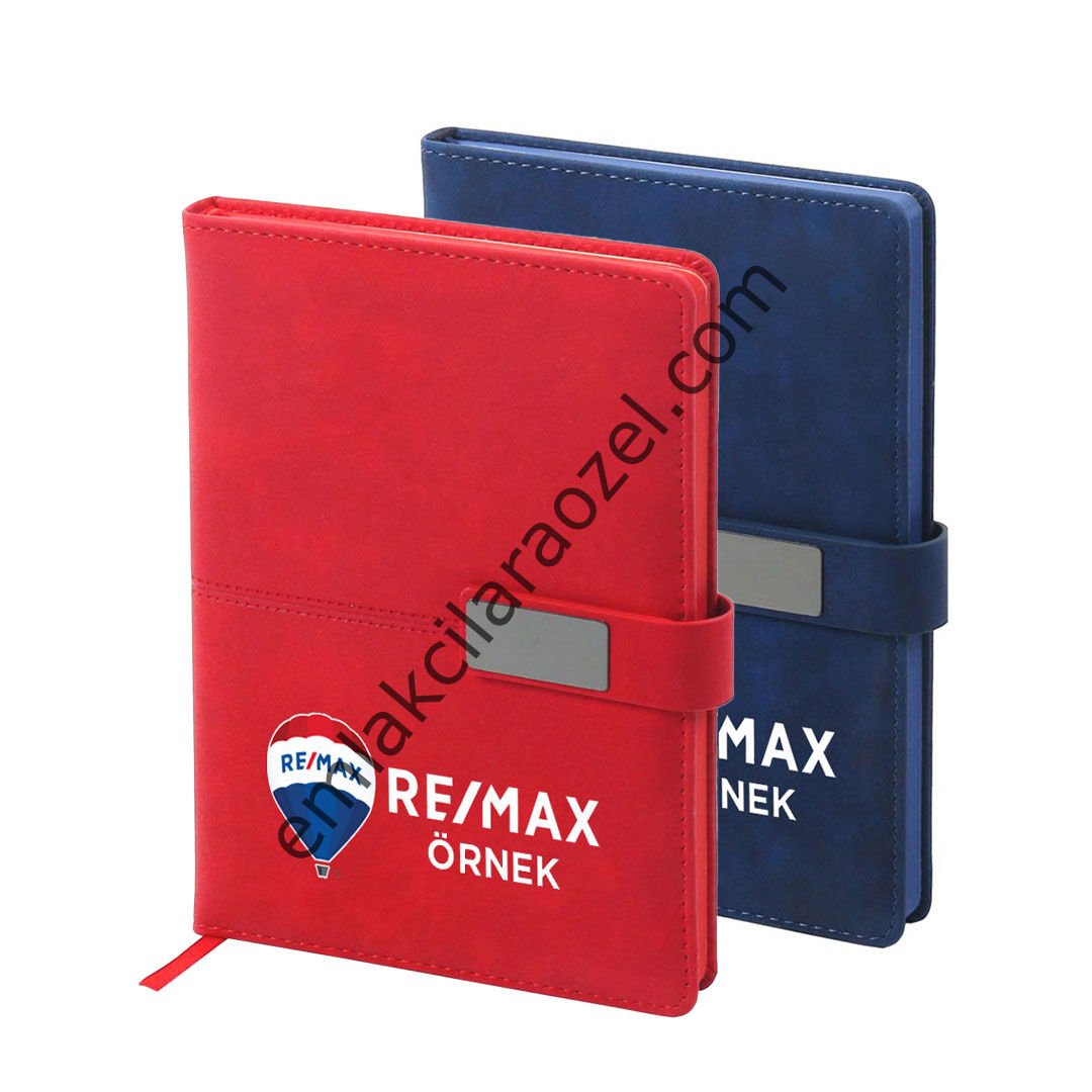 Termo Deri Metal Manyetik Kilit Tarihsiz Defter - 14,5 x 21 cm