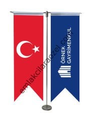 2'li Kırlangıç Masa Bayrağı (Minumum 6 Adet)