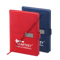 Termo Deri Metal Manyetik Kilit Tarihsiz Defter - 14,5 x 21 cm