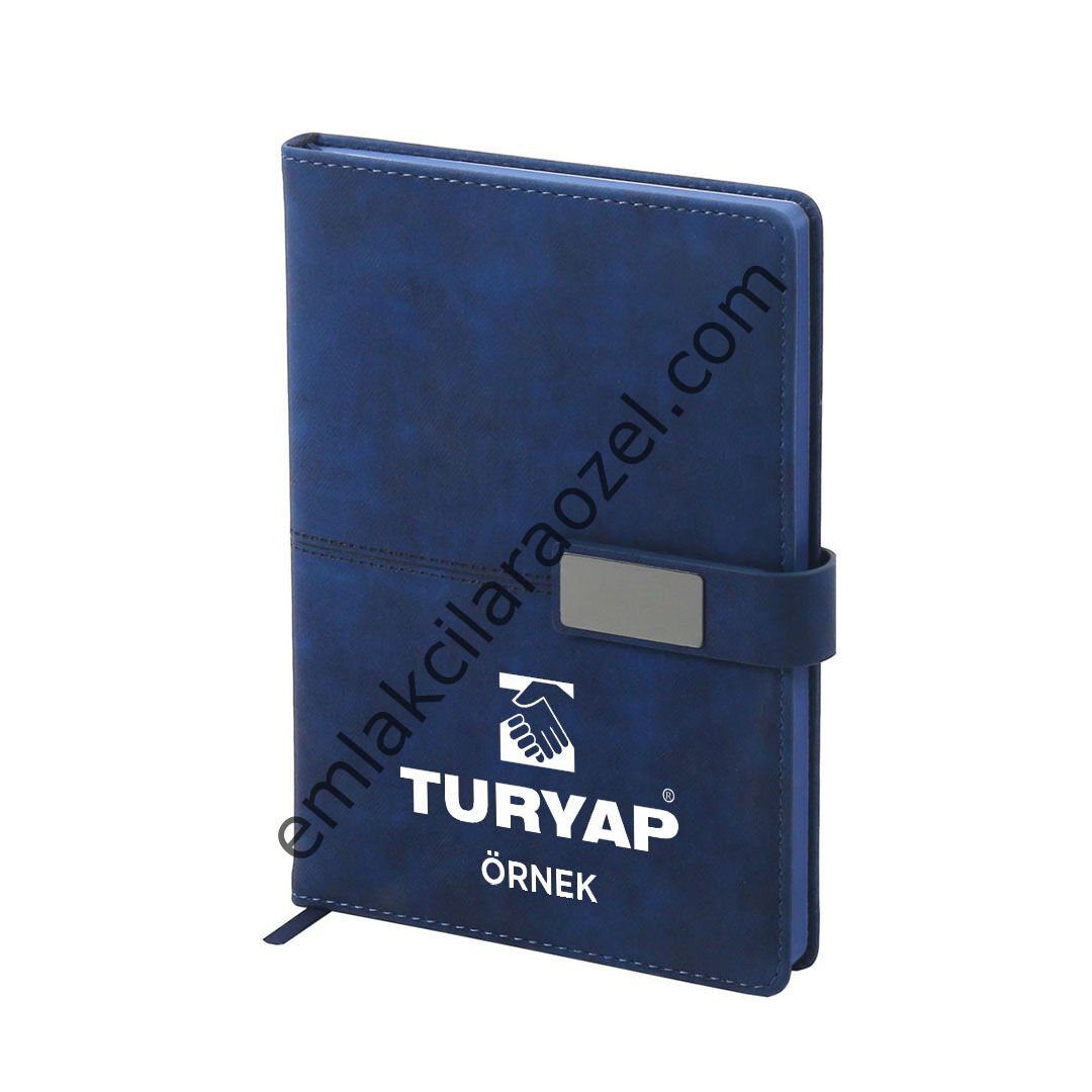 Termo Deri Metal Manyetik Kilit Tarihsiz Defter - 14,5 x 21 cm