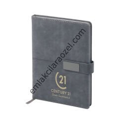 Termo Deri Metal Manyetik Kilit Tarihsiz Defter - 14,5 x 21 cm