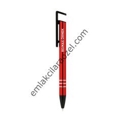 Metal Telefon Tutuculu Tükenmez Kalem