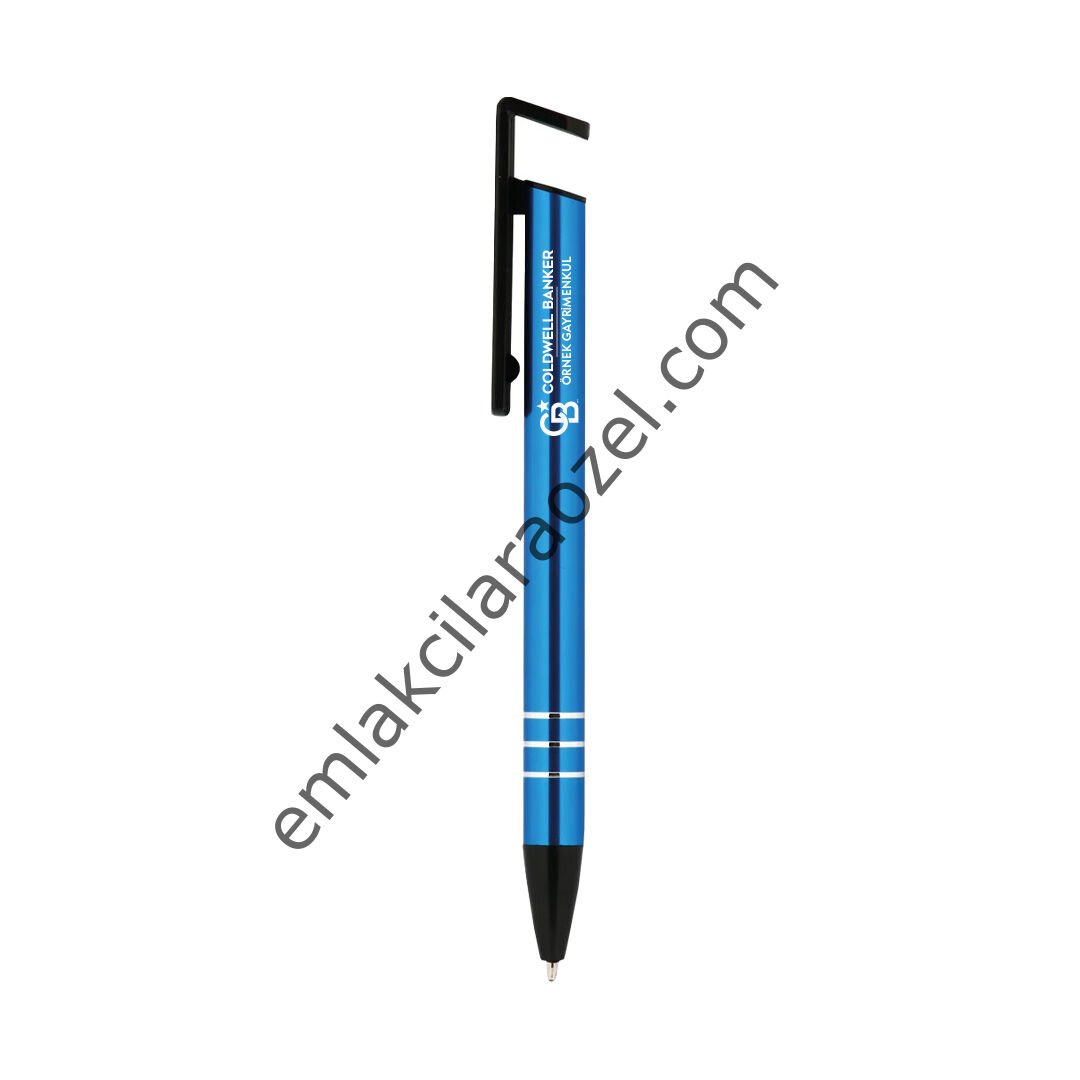 Metal Telefon Tutuculu Tükenmez Kalem