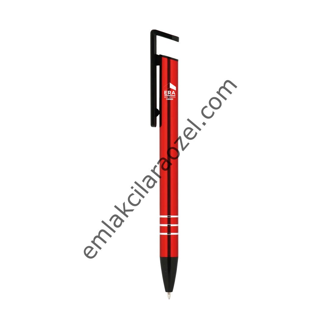 Metal Telefon Tutuculu Tükenmez Kalem