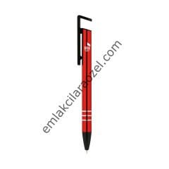 Metal Telefon Tutuculu Tükenmez Kalem