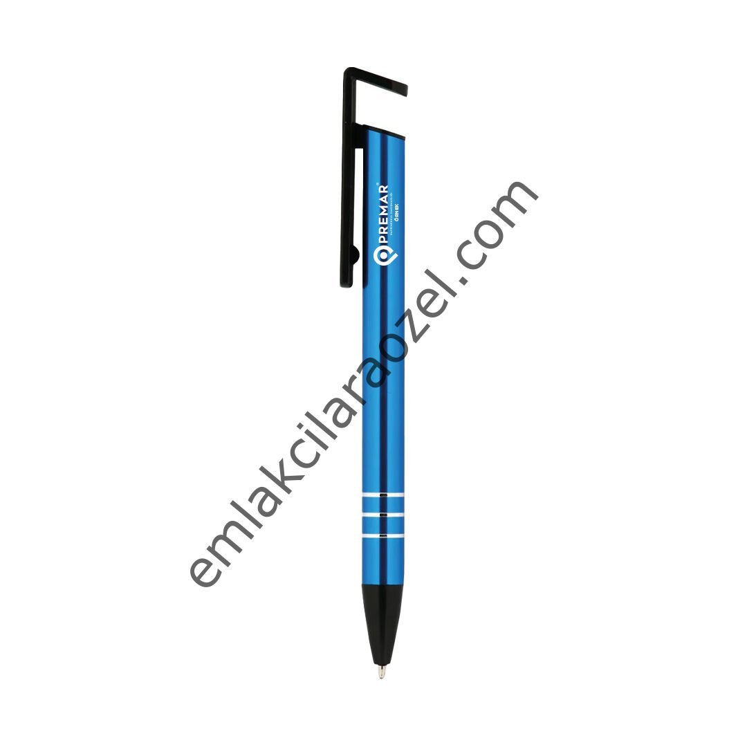 Metal Telefon Tutuculu Tükenmez Kalem