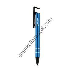 Metal Telefon Tutuculu Tükenmez Kalem