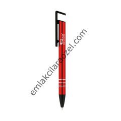 Metal Telefon Tutuculu Tükenmez Kalem