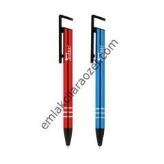 Metal Telefon Tutuculu Tükenmez Kalem