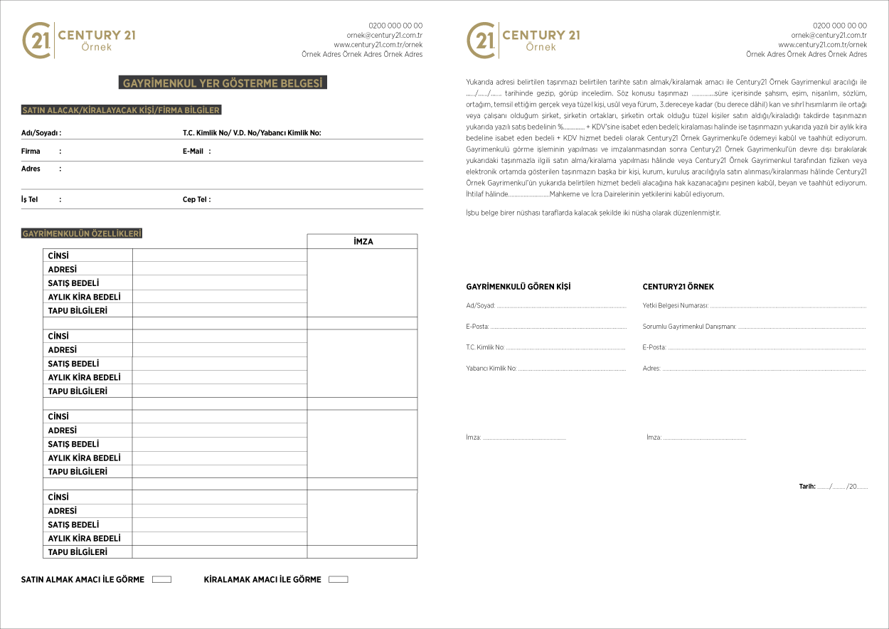 Gayrimenkul Gösterme Belgesi