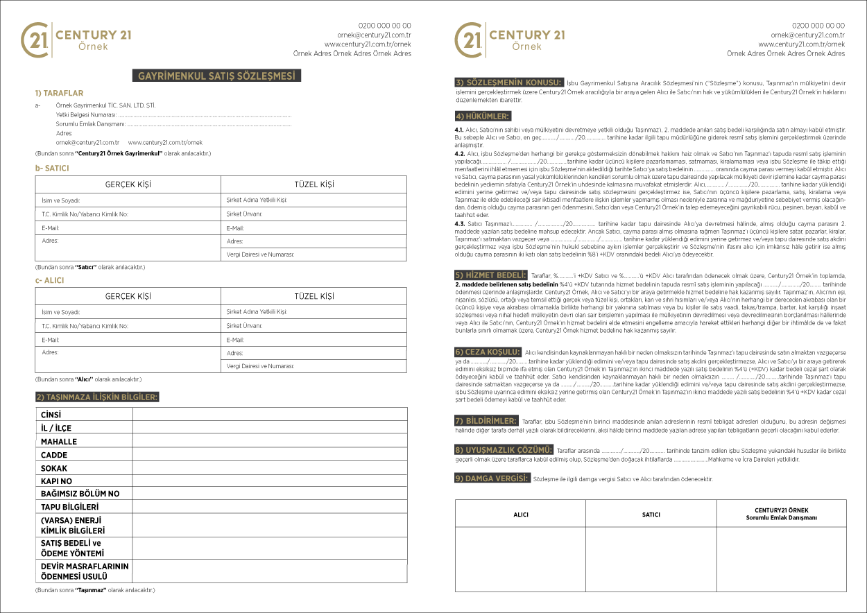 Gayrimenkul Satış Sözleşmesi