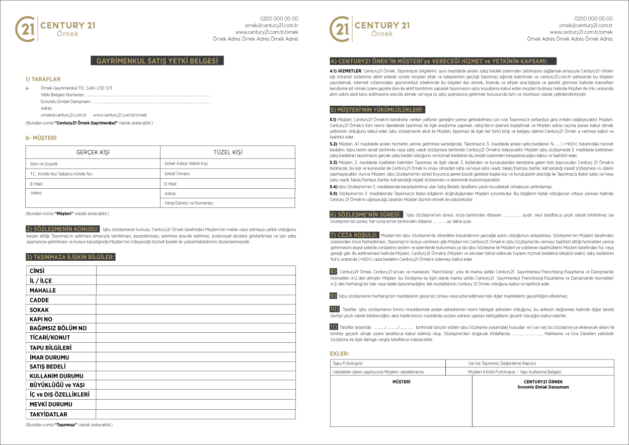 Gayrimenkul Satış Yetki Belgesi