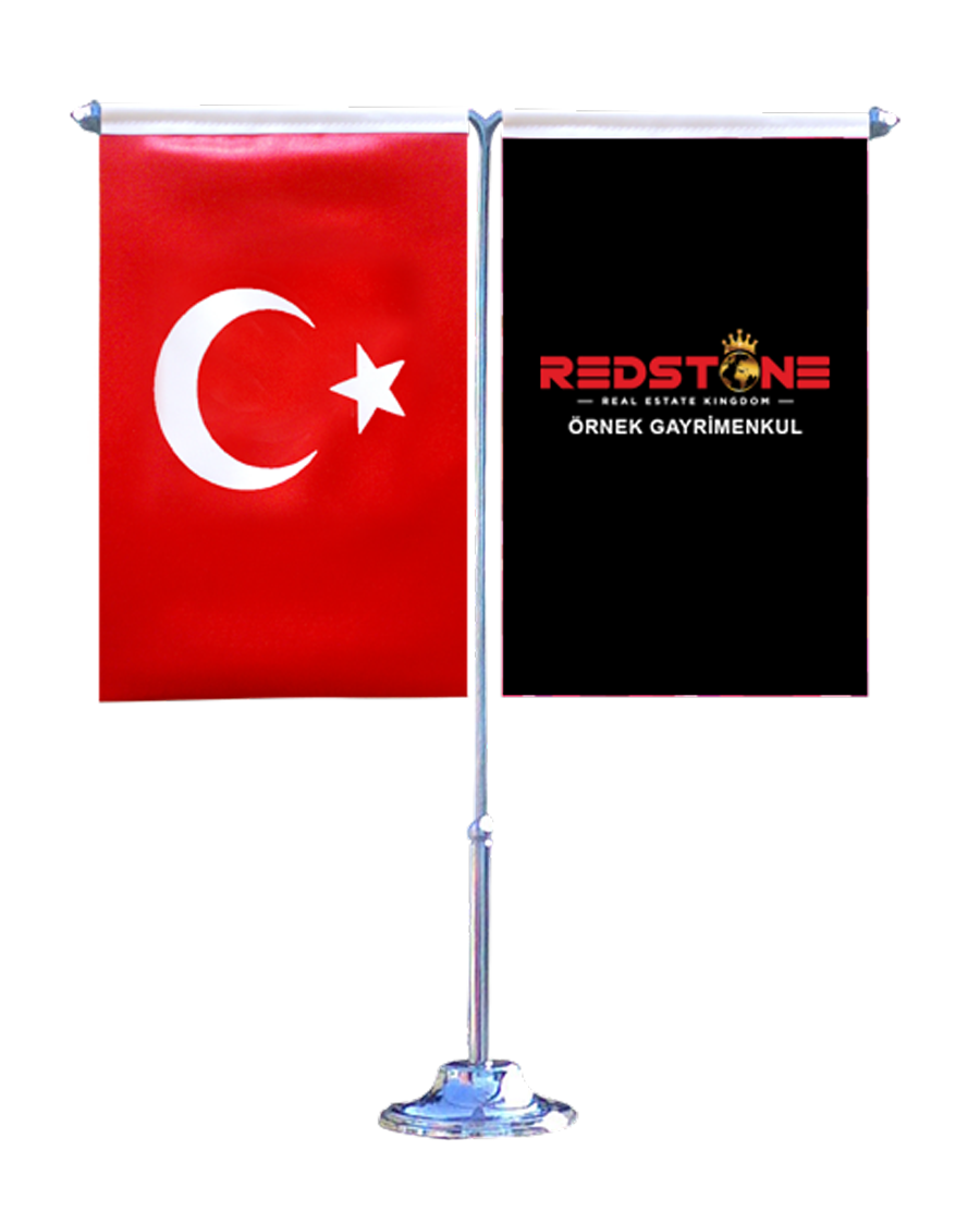 T Model İkili Masa Bayrağı (Minumum 6 Adet)