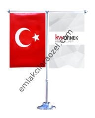 T Model İkili Masa Bayrağı (Minumum 6 Adet)