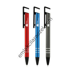 Metal Telefon Tutuculu Tükenmez Kalem